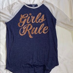 “ girls rule “ old navy long sleeve